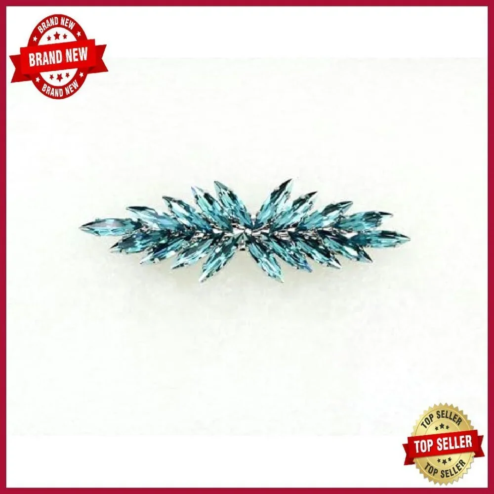 Sparkling Rhinestone Floral Hair Barrette Clip for Special Occasions